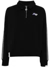 Aape By A Bathing Ape Moonface Logo Half-zip Sweatshirt In Schwarz
