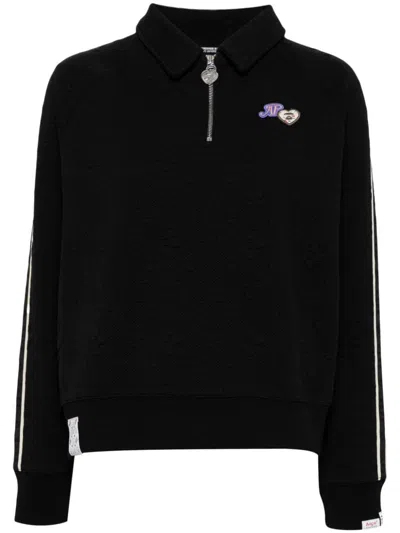 Aape By A Bathing Ape Moonface Logo Half-zip Sweatshirt In Schwarz