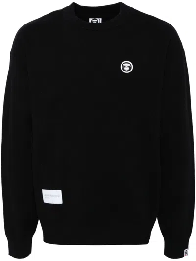 Aape By A Bathing Ape Moonface Logo Jumper In Bkx Black