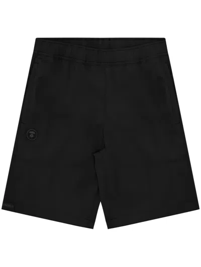 Aape By A Bathing Ape Moonface Logo-patch Shorts In Black