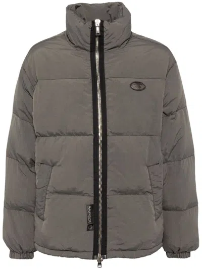 Aape By A Bathing Ape Moonface Logo Puffer Jacket In Grey