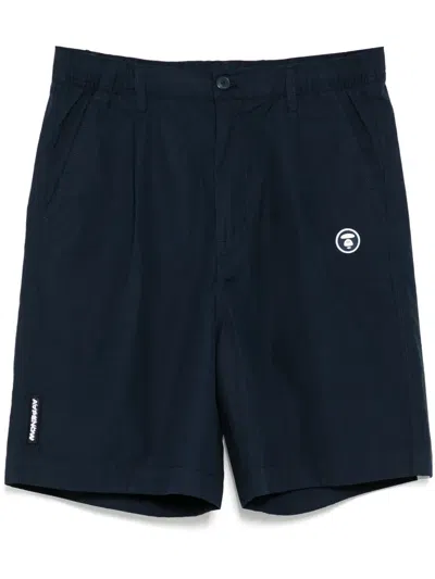 Aape By A Bathing Ape Moonface Logo Shorts In Blue