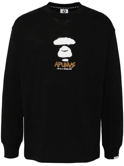 Aape By A Bathing Ape Moonface Logo T-shirt In Black