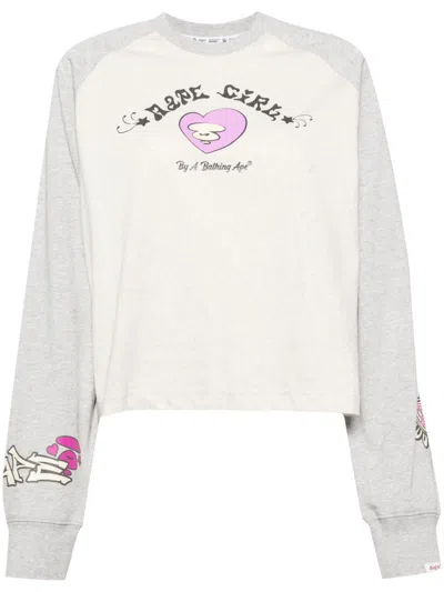 Aape By A Bathing Ape Moonface Logo T-shirt In Neutrals