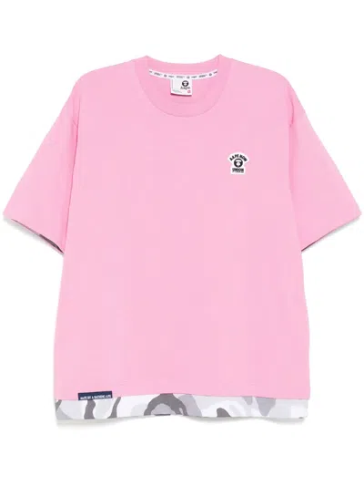 Aape By A Bathing Ape T-shirt Mit Moonface-logo In Rosa