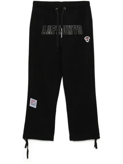 Aape By A Bathing Ape Moonface-logo Track Pants In Black