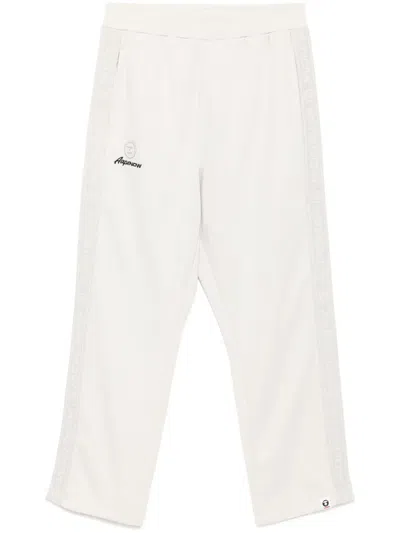Aape By A Bathing Ape Moonface-logo Track Pants In Grey