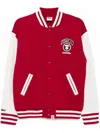 Aape By A Bathing Ape Moonface Logo Varsity Jacket In Red
