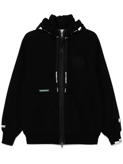 Aape By A Bathing Ape Moonface Logo Zip-up Hoodie In Black