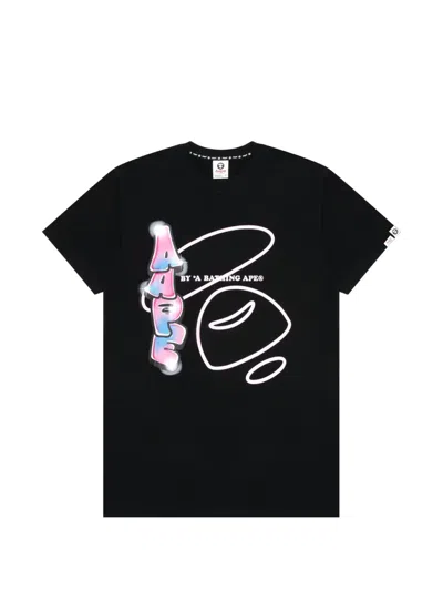 Aape By A Bathing Ape Moonface Logo-graphic T-shirt In Black