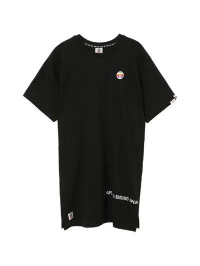 Aape By A Bathing Ape Moonface Logo-patch T-shirt Dress In Black