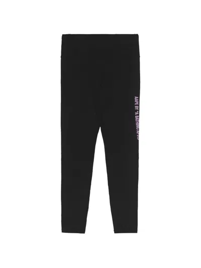 Aape By A Bathing Ape Moonface Logo-print Leggings In Black