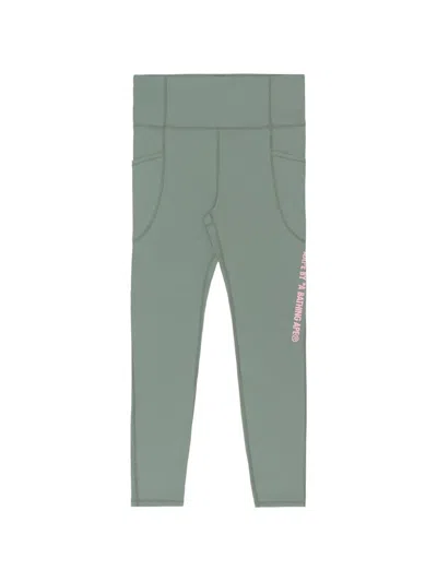 Aape By A Bathing Ape Moonface Logo-print Leggings In Green