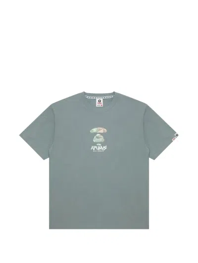 Aape By A Bathing Ape Moonface Logo-print T-shirt In Gray
