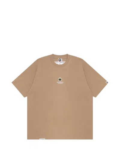 Aape By A Bathing Ape Moonface Logo-print T-shirt In Brown
