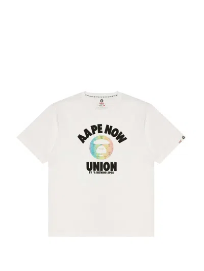 Aape By A Bathing Ape Moonface Logo-print T-shirt In White
