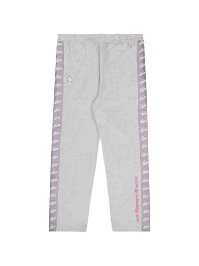 Aape By A Bathing Ape Moonface Logo-tape Track Pants In Gray