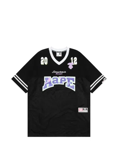 Aape By A Bathing Ape Moonface Mesh-panelled T-shirt Mini Dress In Black