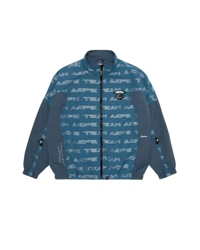 Aape By A Bathing Ape Moonface Monogram-print Jacket In Blue