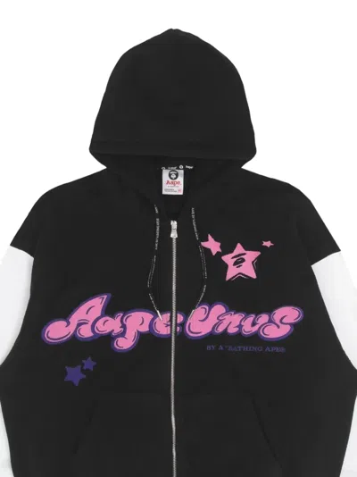 Aape By A Bathing Ape Moonface Panelled Hoodie In Black
