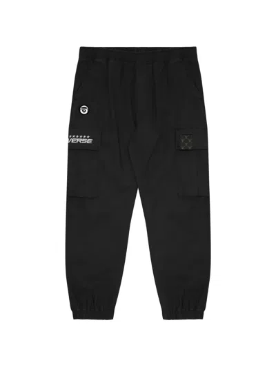 Aape By A Bathing Ape Moonface Patch Cargo Pants In Black