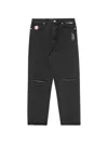 Aape By A Bathing Ape Moonface Patch Distressed Jeans In Black