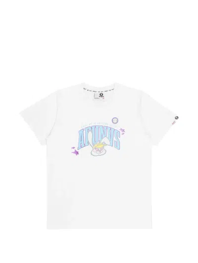 Aape By A Bathing Ape Moonface Patch Graphic T-shirt In White
