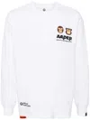 Aape By A Bathing Ape Moonface Patch Long-sleeve Tee In 白色