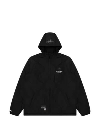 Aape By A Bathing Ape Moonface Patch Quilted Jacket In Black