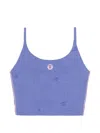 Aape By A Bathing Ape Moonface Patterned Bra Top In Blue