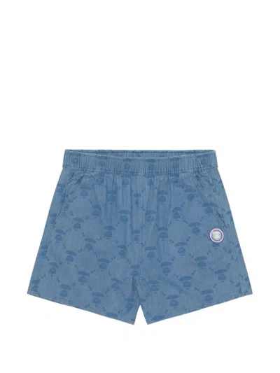 Aape By A Bathing Ape Moonface Patterned Shorts In Blue