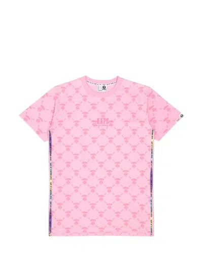 Aape By A Bathing Ape Moonface Patterned T-shirt In Pink
