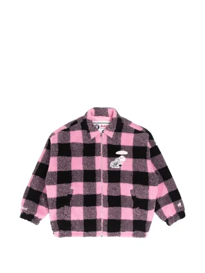 Aape By A Bathing Ape Moonface Plaid Fleece Jacket In Multi