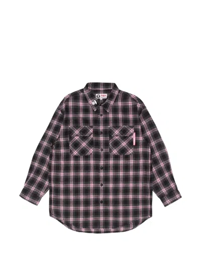 Aape By A Bathing Ape Moonface Plaid Shirt In Pink
