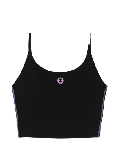 Aape By A Bathing Ape Moonface Printed Bra Top In Black
