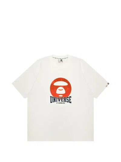 Aape By A Bathing Ape Moonface Printed T-shirt In White