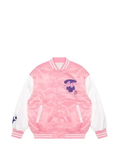Aape By A Bathing Ape Moonface Reversible Fleece Jacket In Pink