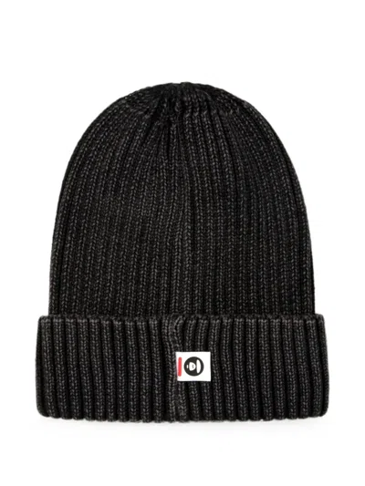 Aape By A Bathing Ape Moonface Rib-knit Beanie Hat In Black