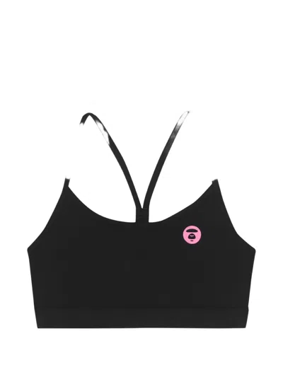 Aape By A Bathing Ape Moonface Spaghetti-strap Bra In Black