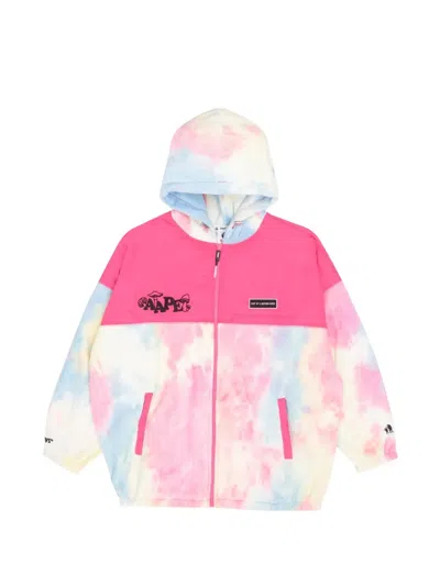 Aape By A Bathing Ape Moonface Tie-dye Zip-up Hoodie In Pink