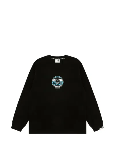 Aape By A Bathing Ape Moonface Universe Long-sleeve T-shirt In Black