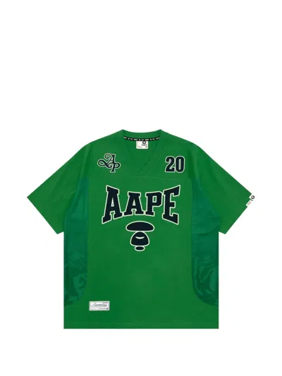 Aape By A Bathing Ape Moonface Varsity T-shirt In Green