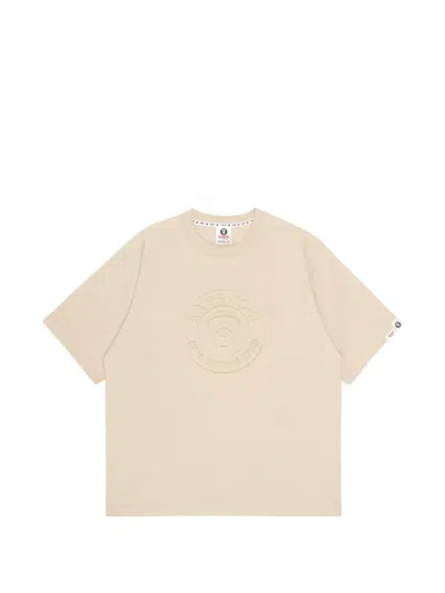 Aape By A Bathing Ape Moonface-embossed T-shirt In Neutral