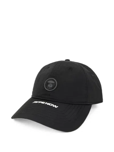 Aape By A Bathing Ape Moonface-patch Baseball Cap In Black