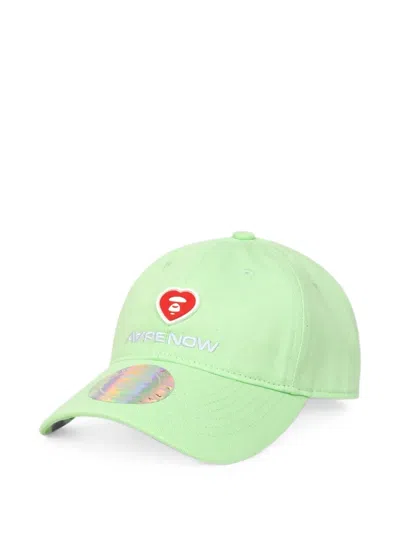 Aape By A Bathing Ape Moonface-patch Baseball Cap In Green