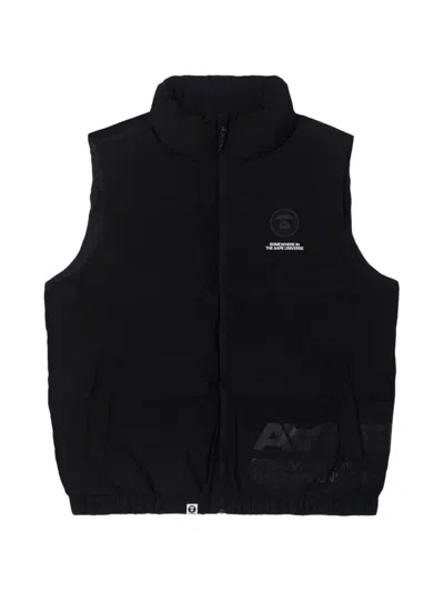 Aape By A Bathing Ape Moonface-patch Gilet In Black