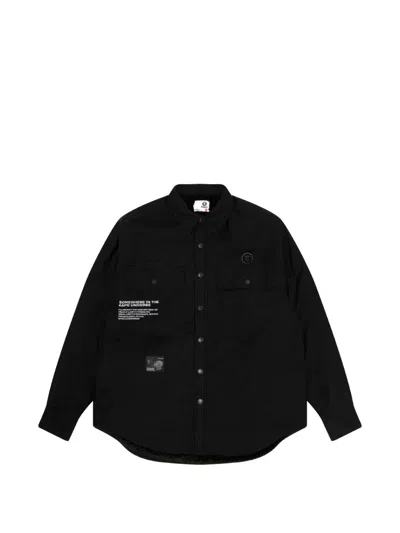 Aape By A Bathing Ape Moonface-patch Shirt Jacket In Black