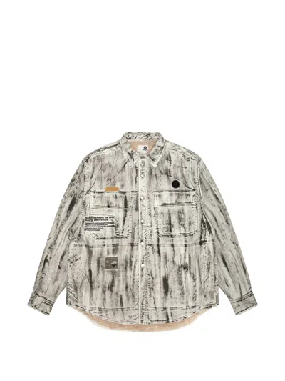 Aape By A Bathing Ape Moonface-patch Shirt Jacket In White