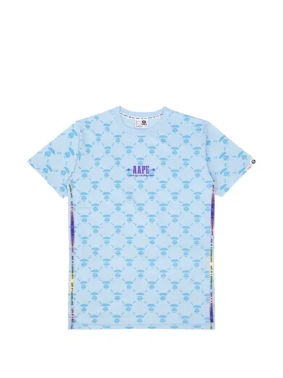 Aape By A Bathing Ape Moonface-patterned T-shirt In Blue