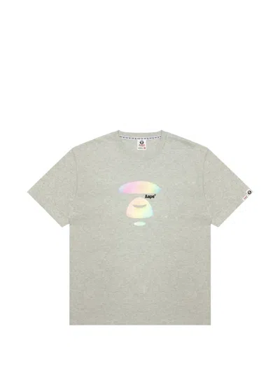Aape By A Bathing Ape Moonface-print Relaxed-fit T-shirt In White